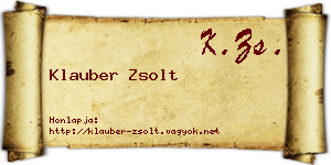 Klauber Zsolt névjegykártya